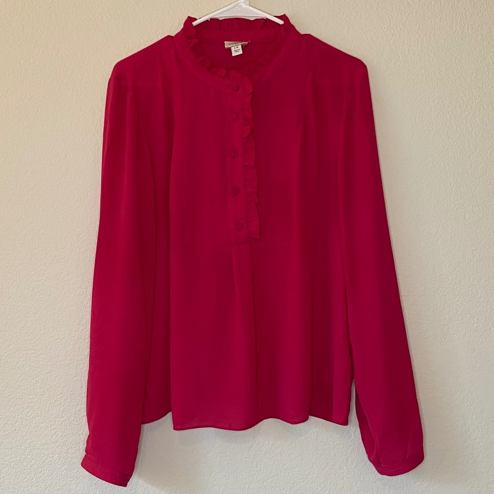J. Crew Long Sleeve Pink Blouse